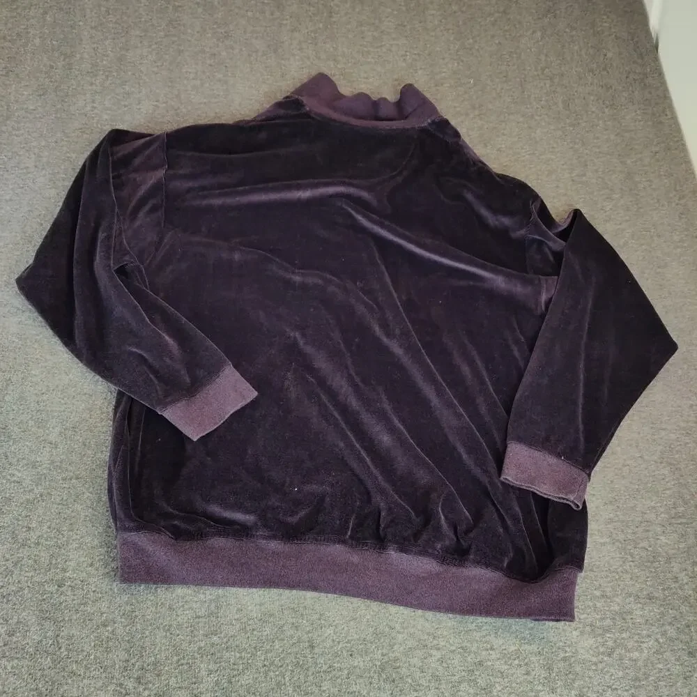 Harbor Bay 2XL Big Purple Brown Long Sleeve Shirt Velour - Picture 4 of 5